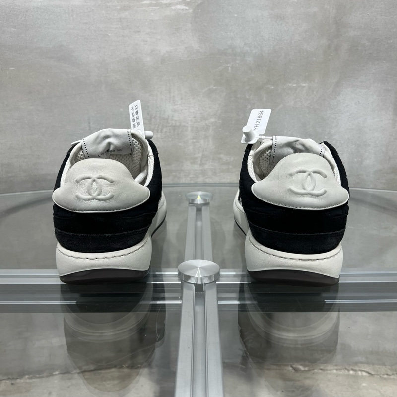 CHANEL 香奈兒 徽標皮革低幫板鞋 黑白色 38碼-5