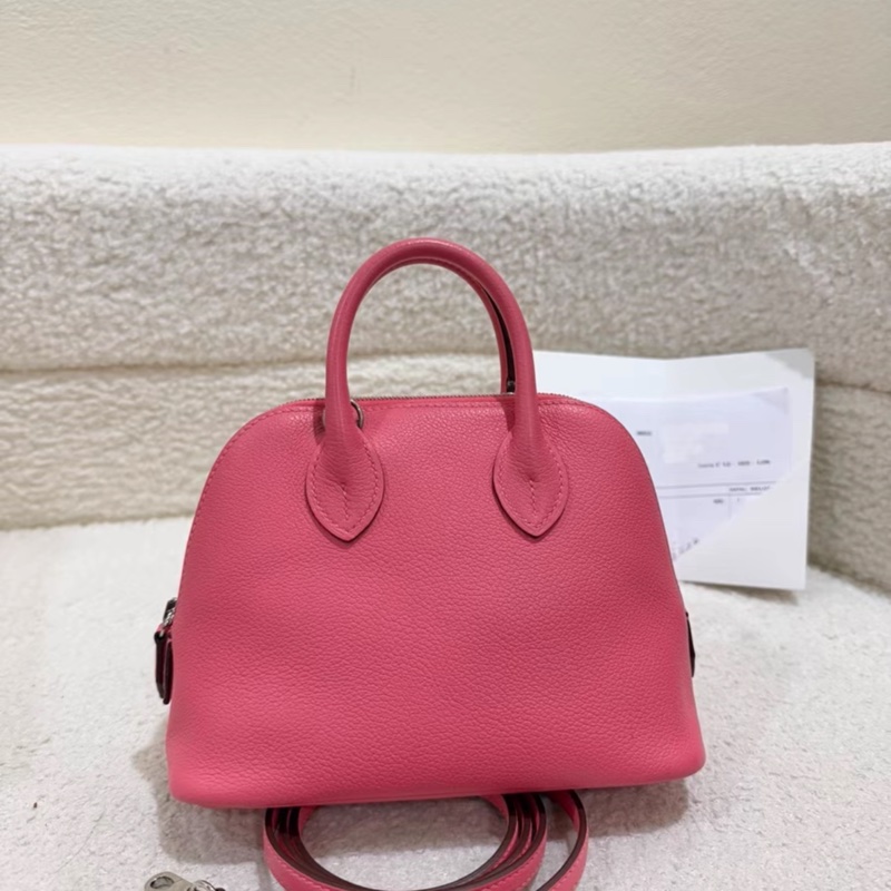 閒置  愛馬仕/Hermes 保齡球 mini bolide 夏日粉 銀扣 B刻-2