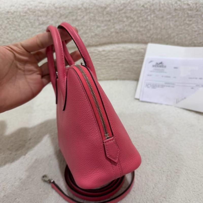 閒置  愛馬仕/Hermes 保齡球 mini bolide 夏日粉 銀扣 B刻-3