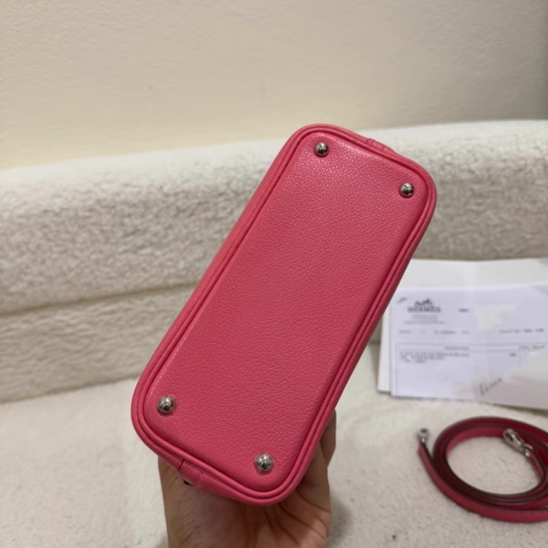 閒置  愛馬仕/Hermes 保齡球 mini bolide 夏日粉 銀扣 B刻-4