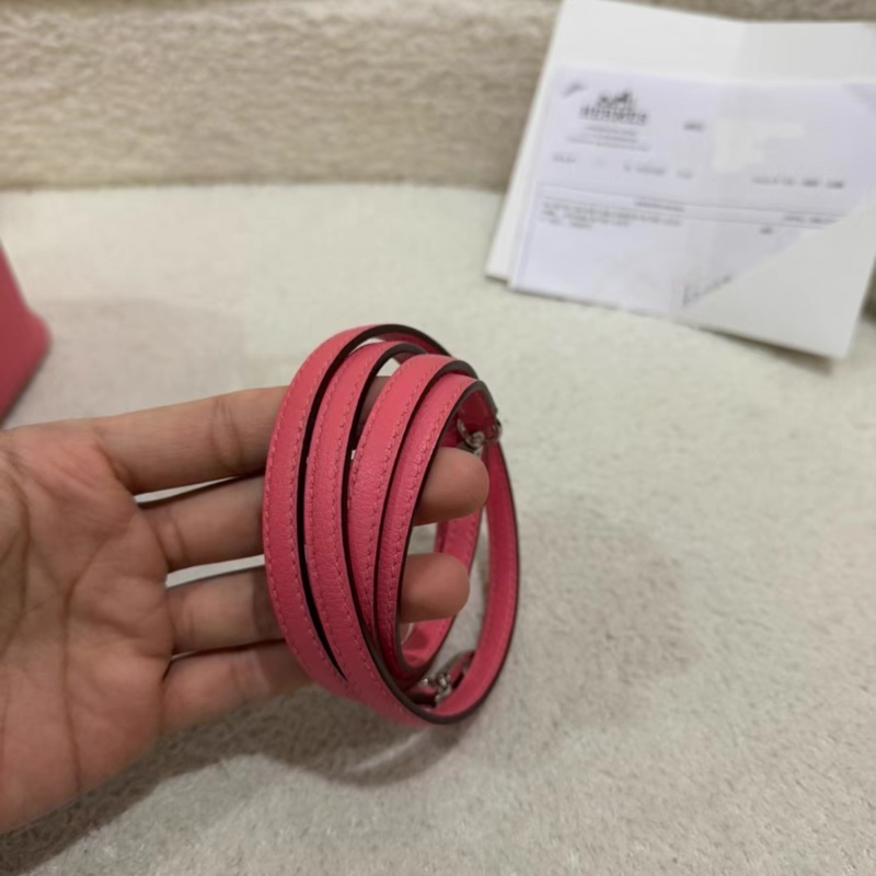 閒置  愛馬仕/Hermes 保齡球 mini bolide 夏日粉 銀扣 B刻-5