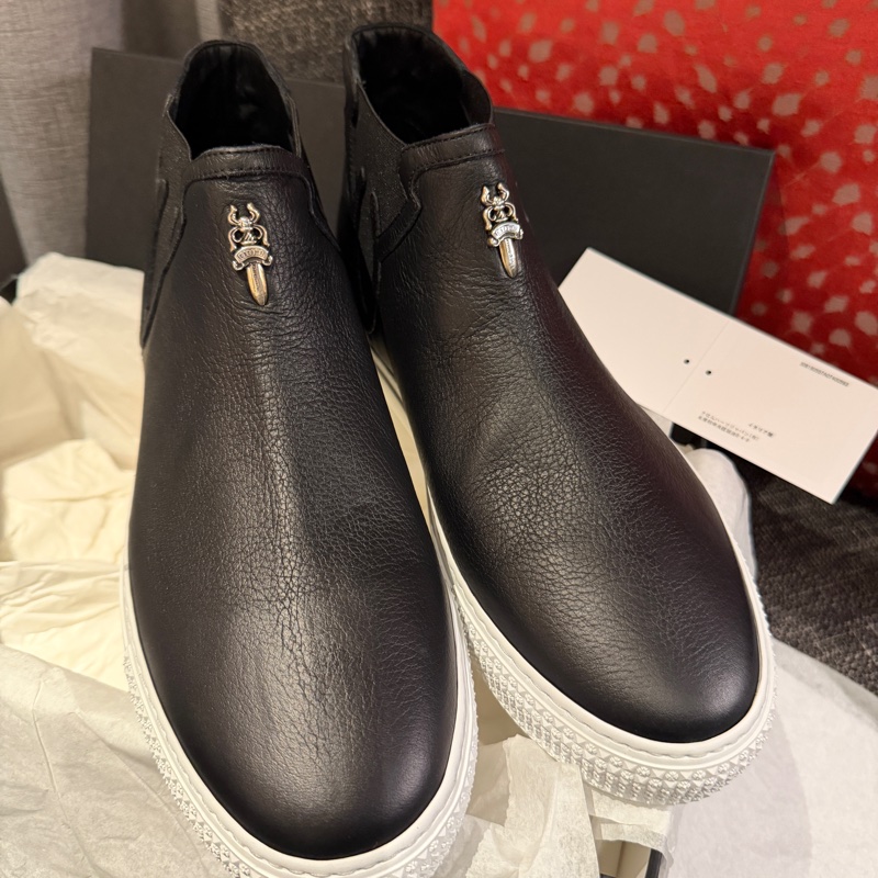 Chrome Hearts 黑色全皮寶劍休閑鞋 High Top Slip On Size 40 (fits 40-40.5)-0