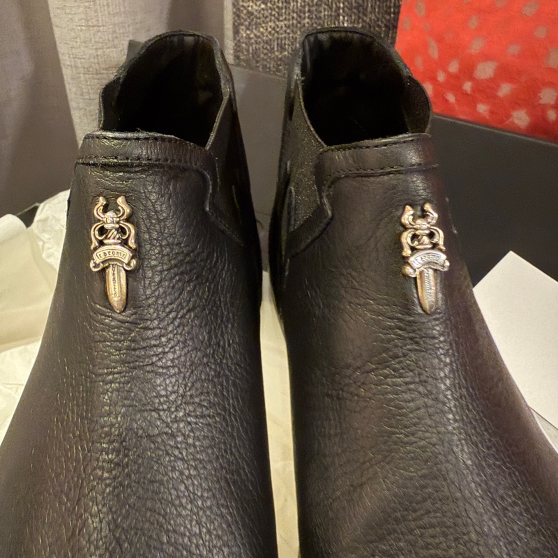 Chrome Hearts 黑色全皮寶劍休閑鞋 High Top Slip On Size 40 (fits 40-40.5)-1