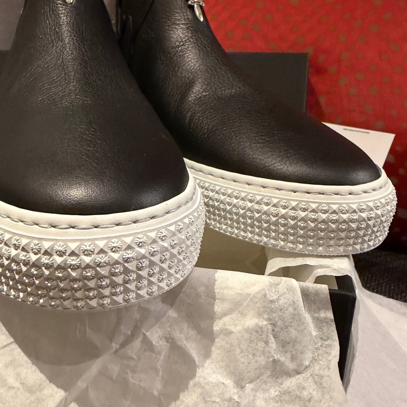 Chrome Hearts 黑色全皮寶劍休閑鞋 High Top Slip On Size 40 (fits 40-40.5)-2