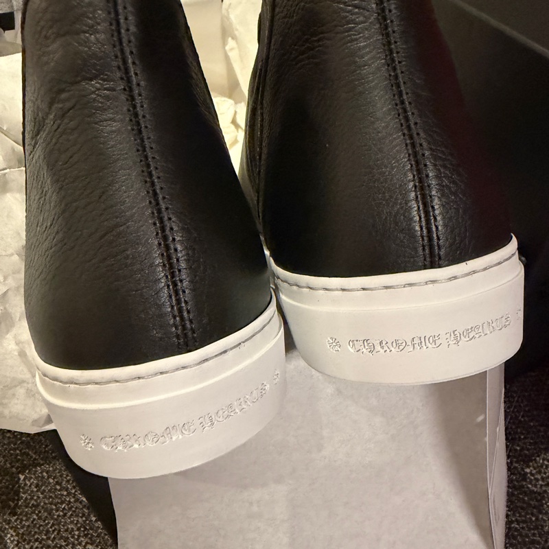 Chrome Hearts 黑色全皮寶劍休閑鞋 High Top Slip On Size 40 (fits 40-40.5)-3