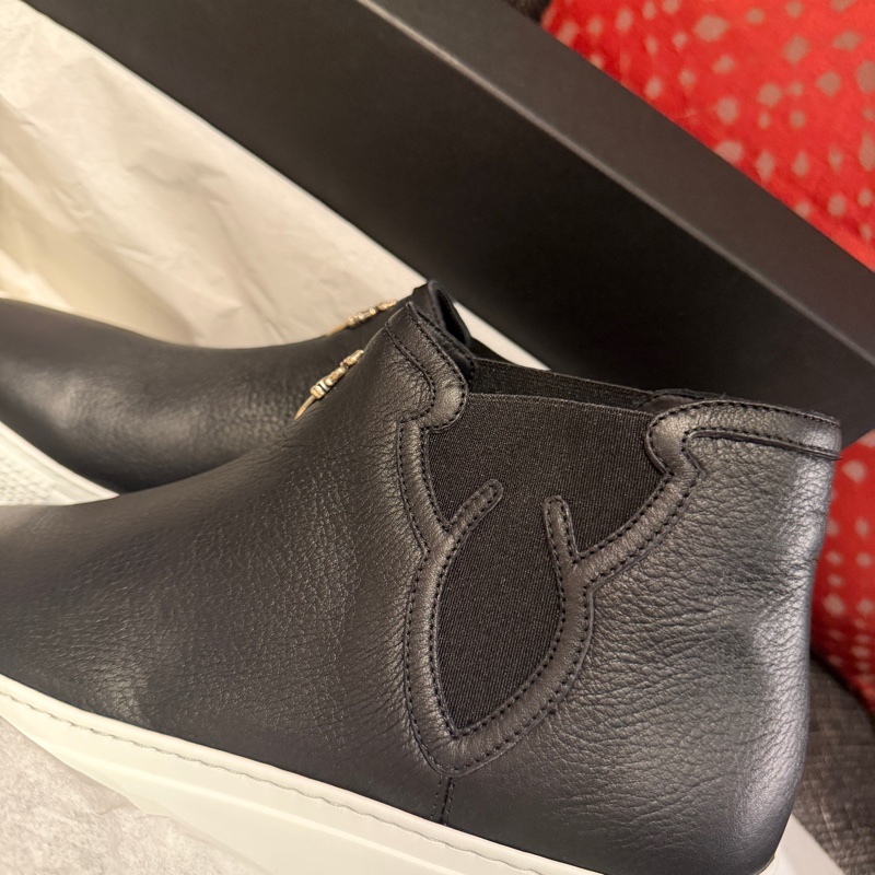 Chrome Hearts 黑色全皮寶劍休閑鞋 High Top Slip On Size 40 (fits 40-40.5)-4