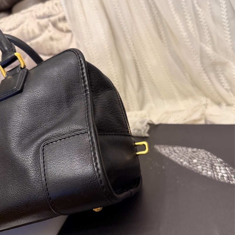 羅意威 黑色皮革 托特包 手提包 腋下包 Amazona 28 側背包 皮革 斜挎包 中古 loewe amazona 28 shoulder bag-14