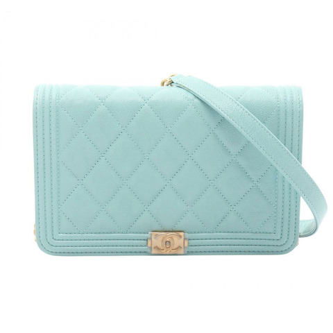 香奈兒 Boy Chanel Matelasse 女士單背包，粒面小牛皮材質，藍色，AP1117