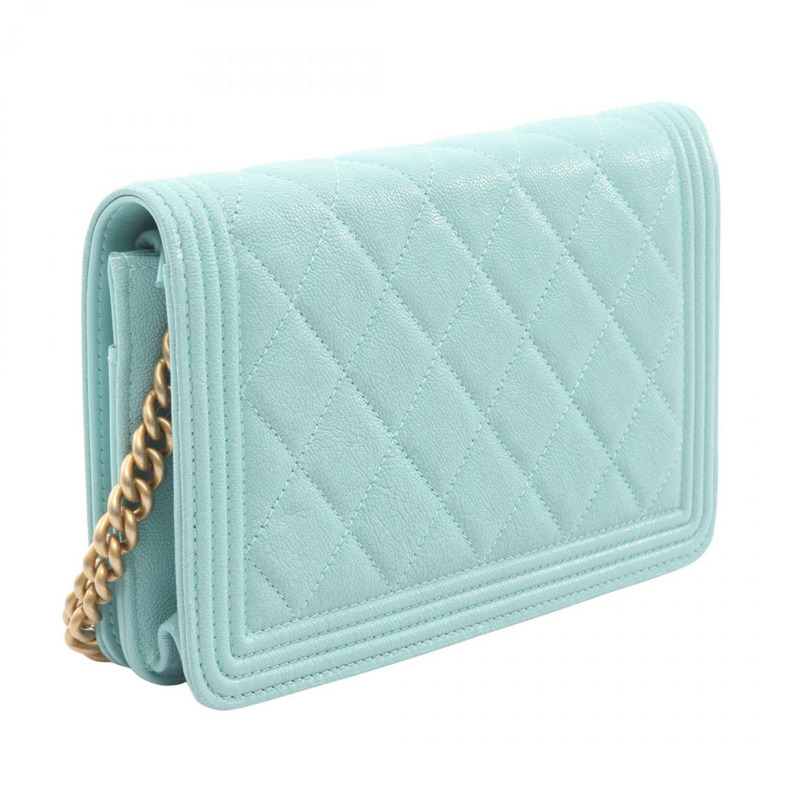 香奈兒 Boy Chanel Matelasse 女士單背包,粒面小牛皮材質,藍色,AP1117-1