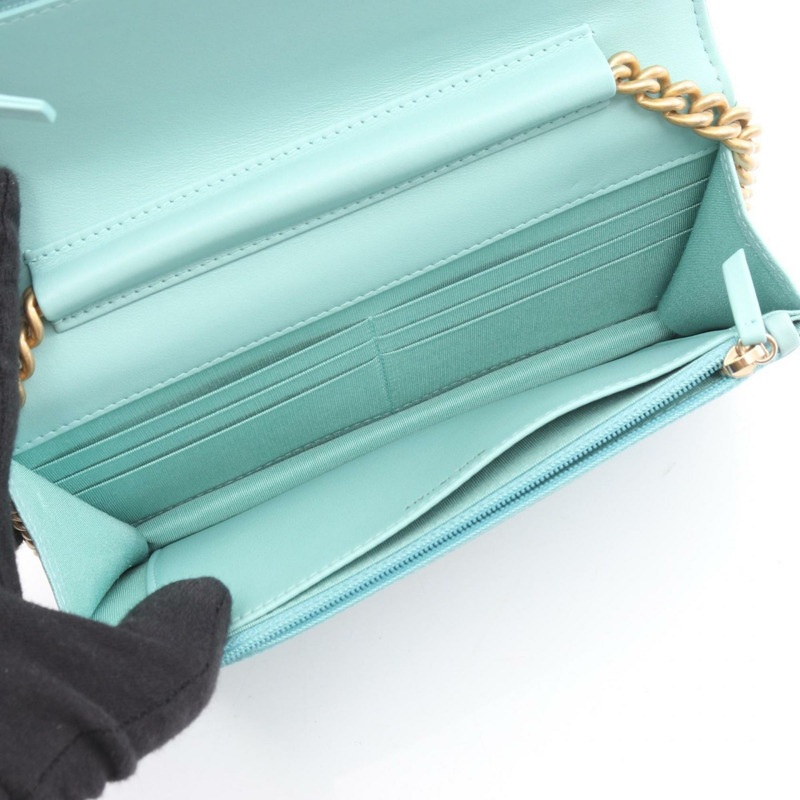 香奈兒 Boy Chanel Matelasse 女士單背包,粒面小牛皮材質,藍色,AP1117-2