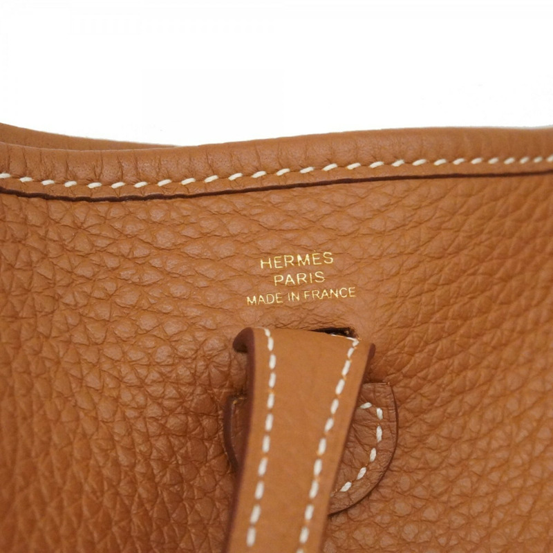 愛馬仕 Evelyne TPM 女士單肩包，Taurillon Clemence 皮革，金色，K 字印記-4