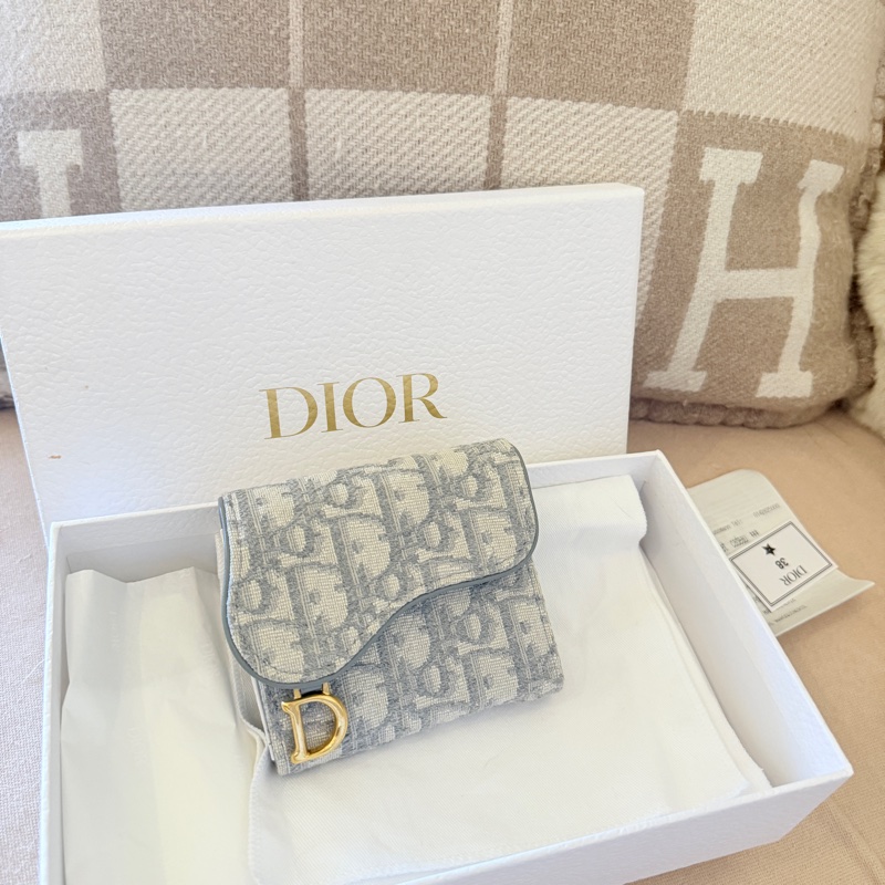 Dior 老花短夾 99新閒置新 全配-0