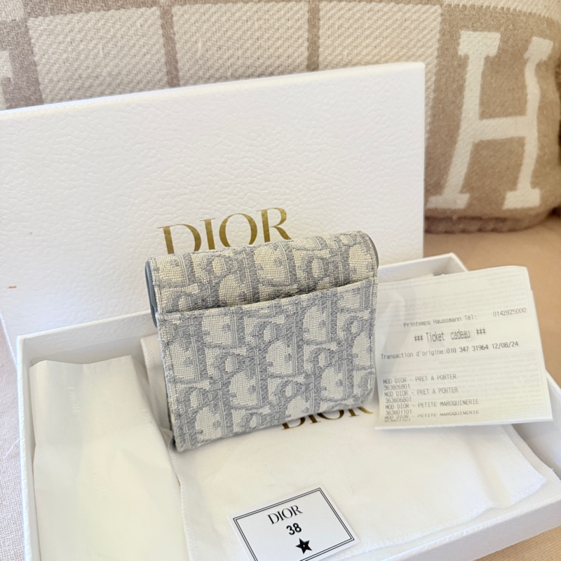Dior 老花短夾 99新閒置新 全配-1
