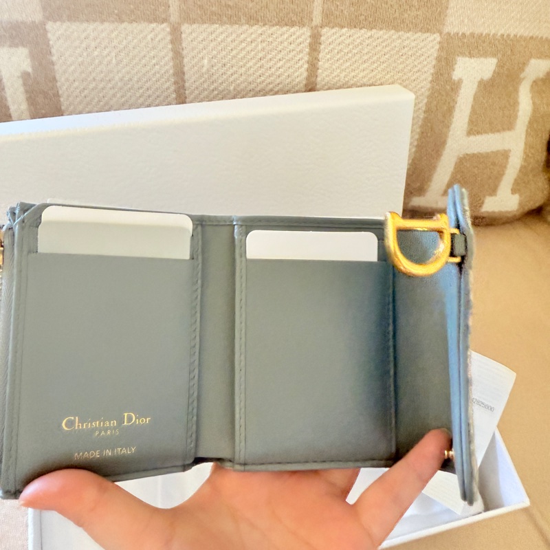 Dior 老花短夾 99新閒置新 全配-2