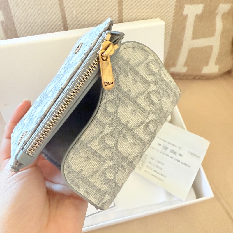 Dior 老花短夾 99新閒置新 全配-5