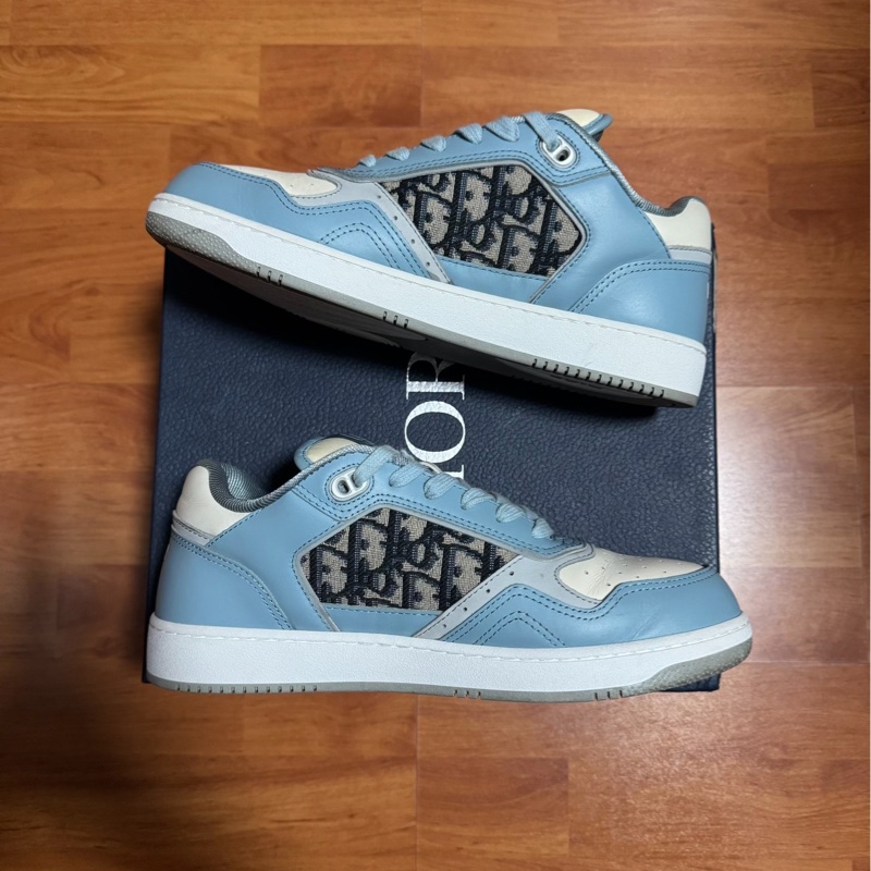 Dior迪奧b27低幫休閒板鞋 藍白色cd印花 40.5碼-1