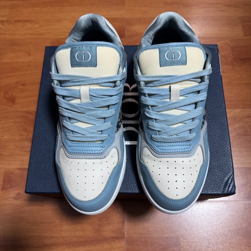 Dior迪奧b27低幫休閒板鞋 藍白色cd印花 40.5碼-2