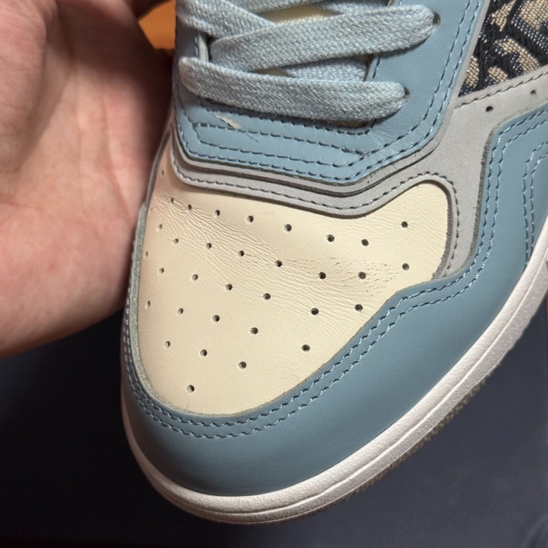 Dior迪奧b27低幫休閒板鞋 藍白色cd印花 40.5碼-5