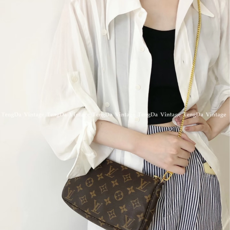 路易威登麻將包 LV大麻將原花老花一字拉鍊百搭款-3