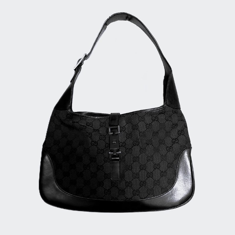Gucci 經典老花 黑色Jackie肩包-0