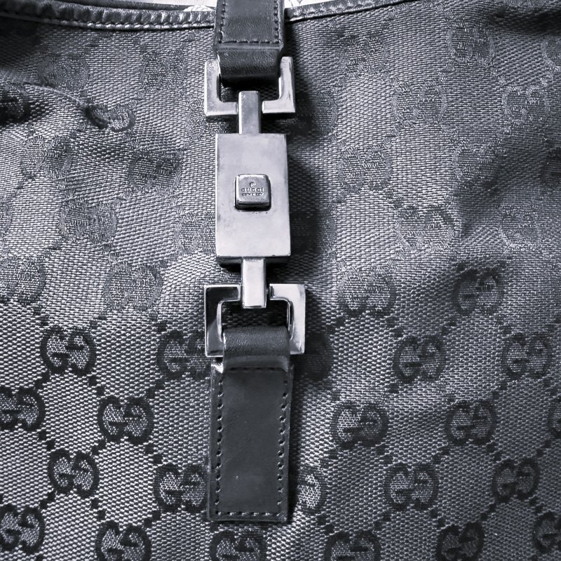 Gucci 經典老花 黑色Jackie肩包-5