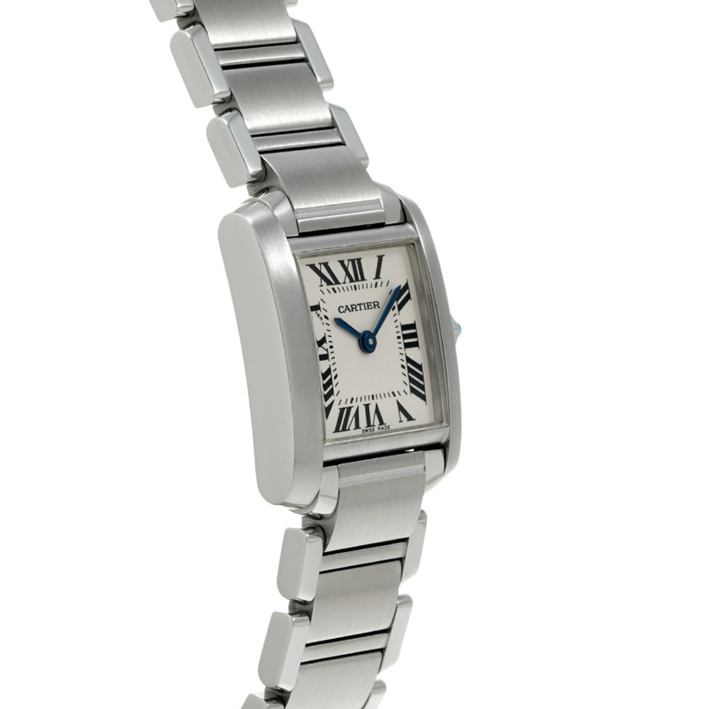 卡地亞 Tank Française SM W51008Q3 銀色女款石英腕錶（二手）- Ginzo-3