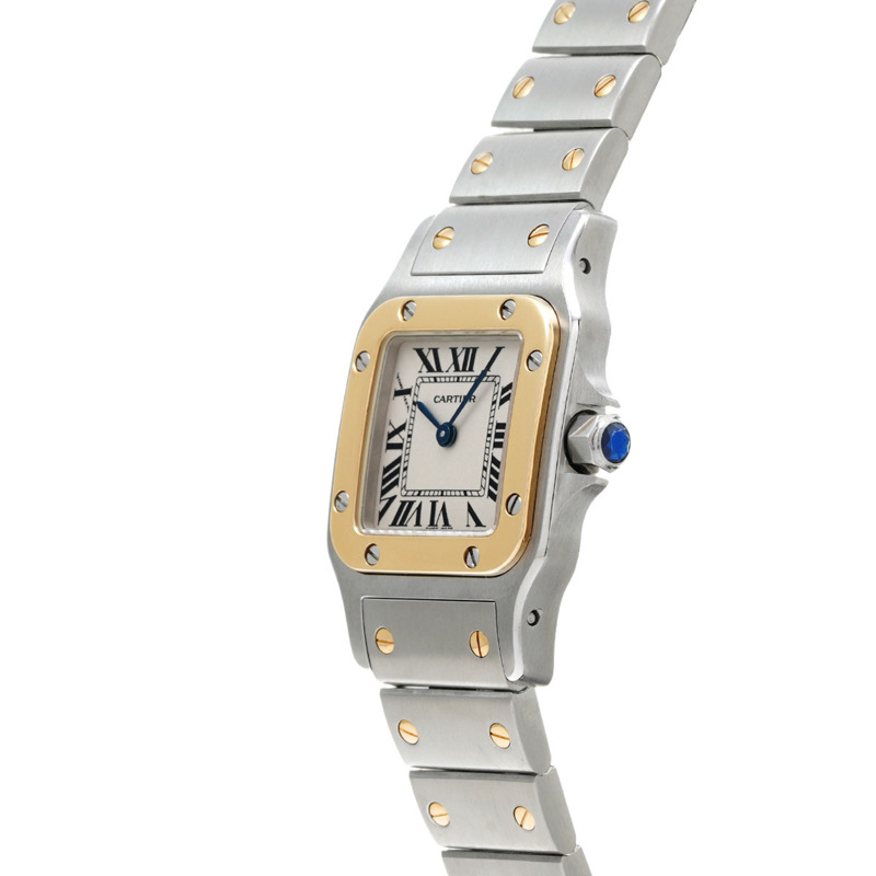 卡地亞 Santos Galbee SM W20012C4 象牙色女款石英腕錶(二手)- Ginzo-2