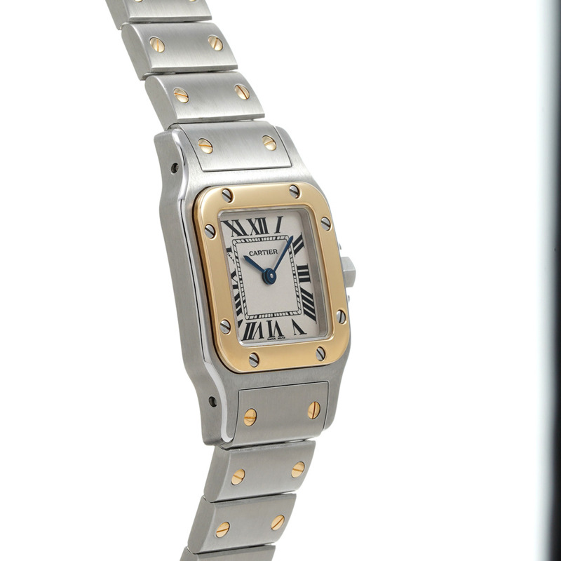 卡地亞 Santos Galbee SM W20012C4 象牙色女款石英腕錶(二手)- Ginzo-3