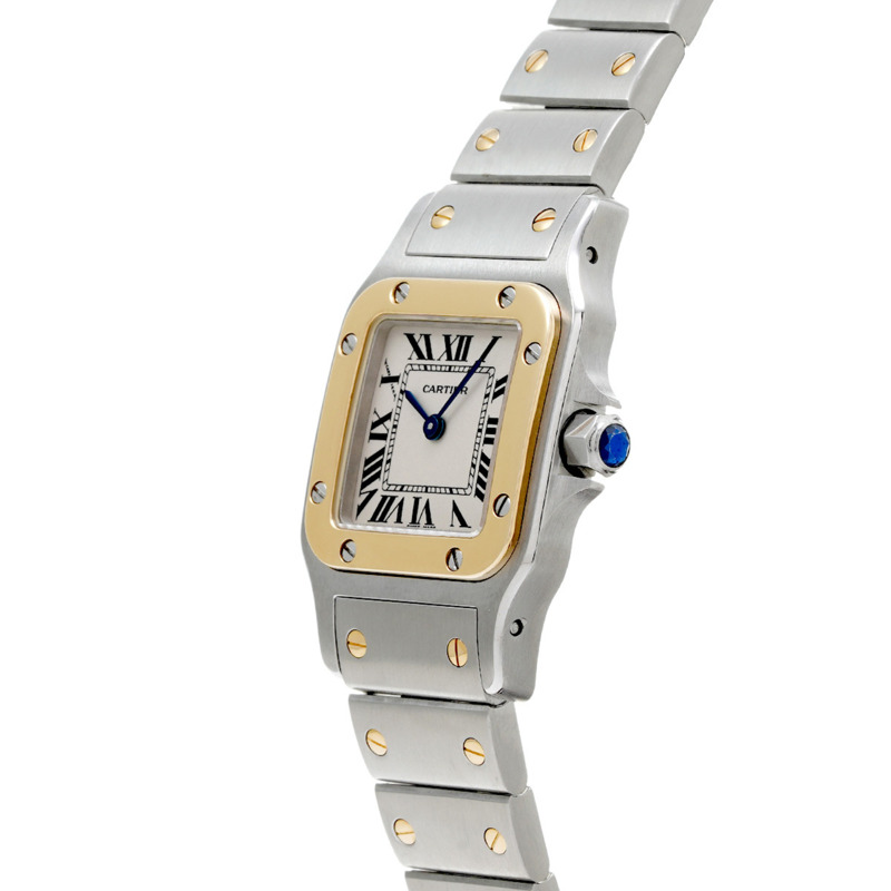 卡地亞 Santos Galbee SM W20012C4 象牙色女款石英腕錶（二手）- Ginzo-2