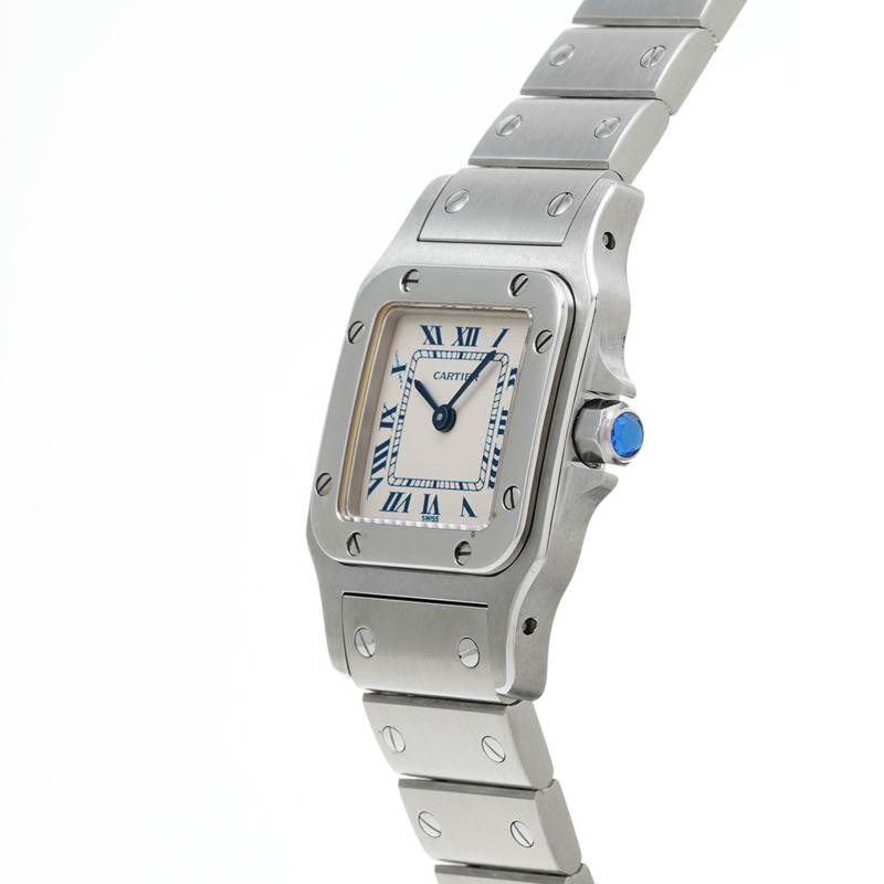 卡地亞 Santos Galbee SM W20017D6 白色女款石英腕錶（二手）- Ginzo-2