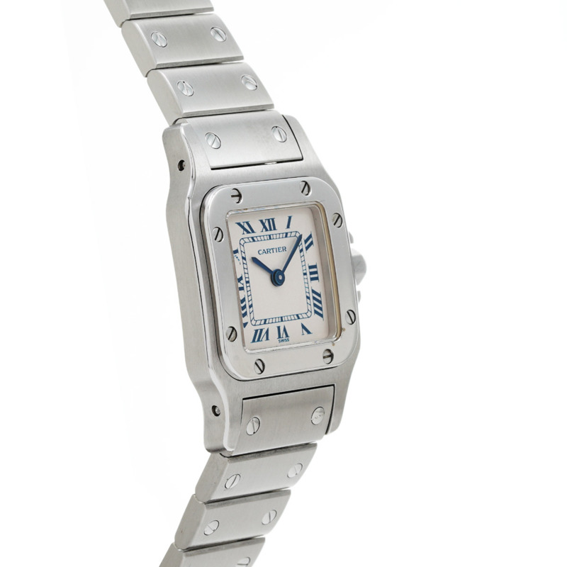 卡地亞 Santos Galbee SM W20017D6 白色女款石英腕錶（二手）- Ginzo-3