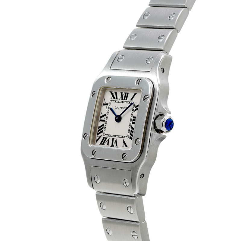 卡地亞 Santos Galbee SM W20056D6 白色女士石英手錶（二手） - Ginzo-2