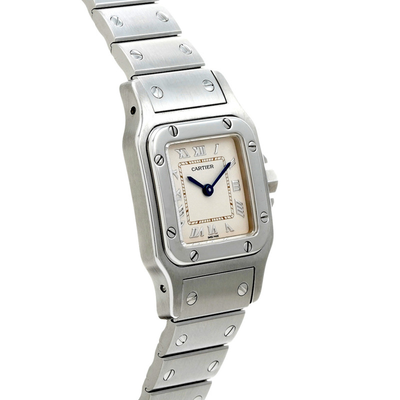 卡地亞 Santos Galbee SM W20024D6 象牙色女士石英腕錶（二手）- Ginzo-3