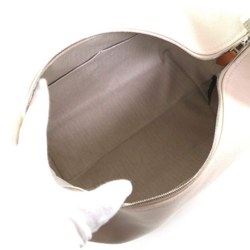 愛馬仕 (HERMES) Bride-à-Brac GM 100% 純棉 H Logo Sellier 連結手提包/手拿包，象牙色，法國製造，女士款-6