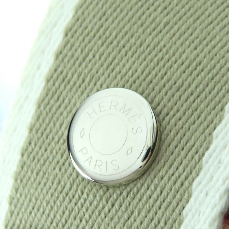 愛馬仕 (HERMES) Bride-à-Brac GM 100% 純棉 H Logo Sellier 連結手提包/手拿包，象牙色，法國製造，女士款-8