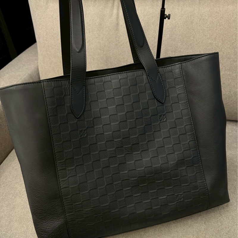 LV新款黑棋盤大手提-2