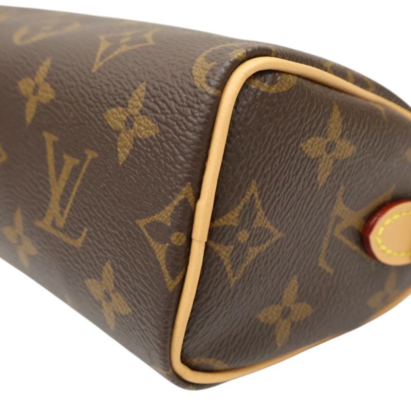 棕色 原花帆布 Nano Speedy 肩背包【LOUIS VUITTON LV 路易威登】 M81085-11