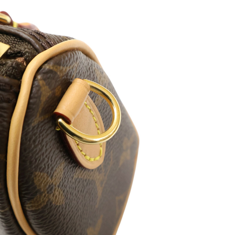 棕色 原花帆布 Nano Speedy 肩背包【LOUIS VUITTON LV 路易威登】 M81085-12