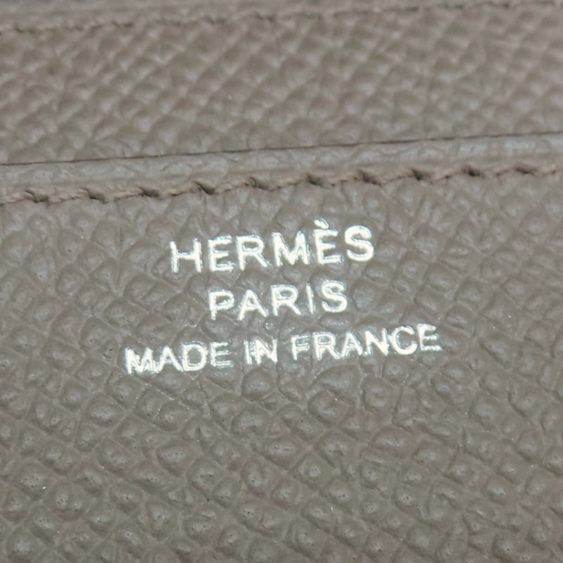 錫器灰 Epsom牛皮 Constance To Go Wallet 肩背包 K刻 銀扣【HERMES 愛馬仕】 H080125CK8F-7