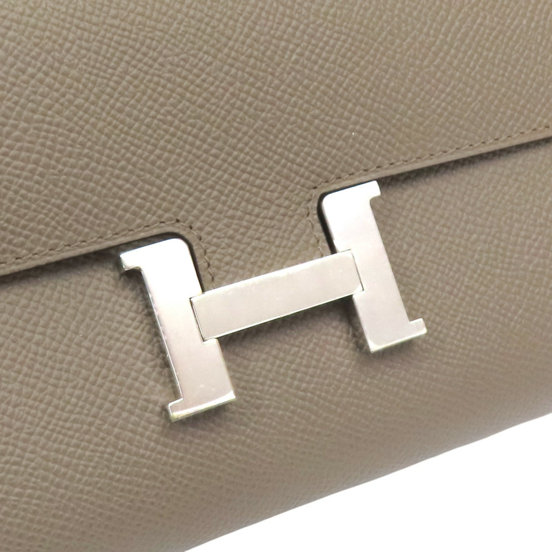 錫器灰 Epsom牛皮 Constance To Go Wallet 肩背包 K刻 銀扣【HERMES 愛馬仕】 H080125CK8F-8