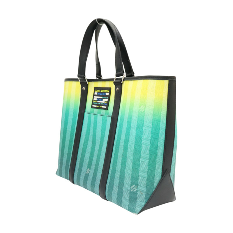 綠色 棋盤Stripe帆布 Weekend Tote 兩用包【LOUIS VUITTON LV 路易威登】 M59919-2