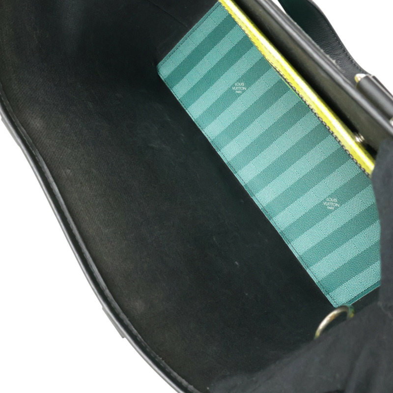 綠色 棋盤Stripe帆布 Weekend Tote 兩用包【LOUIS VUITTON LV 路易威登】 M59919-5