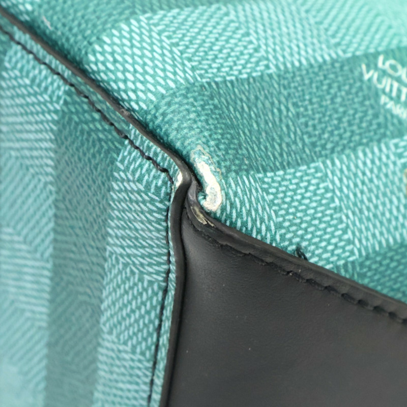 綠色 棋盤Stripe帆布 Weekend Tote 兩用包【LOUIS VUITTON LV 路易威登】 M59919-10