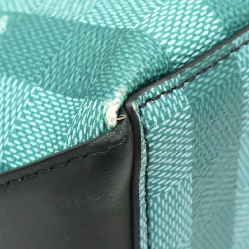 綠色 棋盤Stripe帆布 Weekend Tote 兩用包【LOUIS VUITTON LV 路易威登】 M59919-11