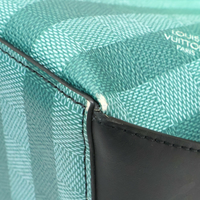 綠色 棋盤Stripe帆布 Weekend Tote 兩用包【LOUIS VUITTON LV 路易威登】 M59919-12