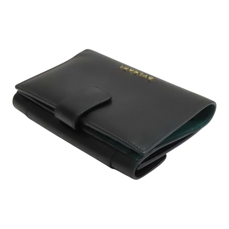 黑/綠色 牛皮 Serpenti Forever 扣式中夾 294606【BVLGARI 寶格麗】 294606-3