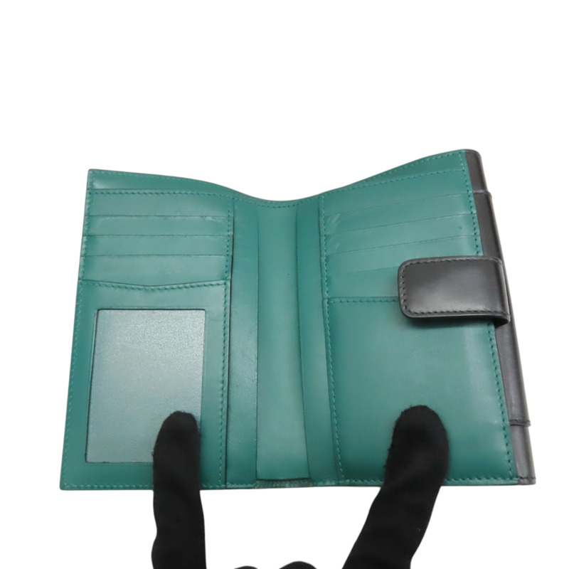 黑/綠色 牛皮 Serpenti Forever 扣式中夾 294606【BVLGARI 寶格麗】 294606-4