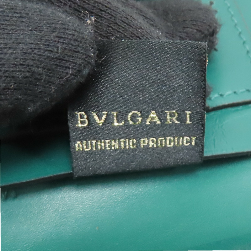 黑/綠色 牛皮 Serpenti Forever 扣式中夾 294606【BVLGARI 寶格麗】 294606-7