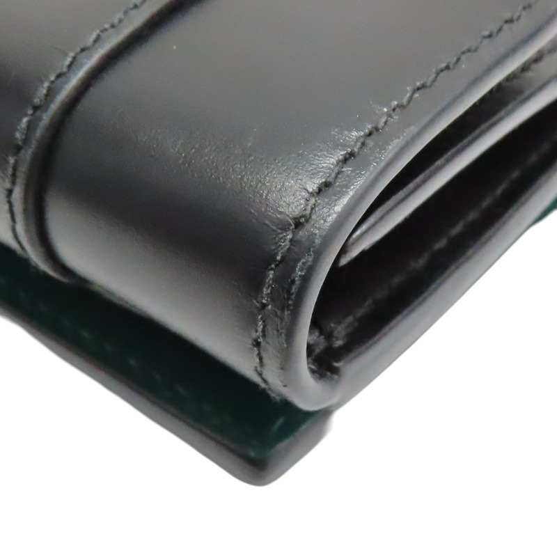 黑/綠色 牛皮 Serpenti Forever 扣式中夾 294606【BVLGARI 寶格麗】 294606-14