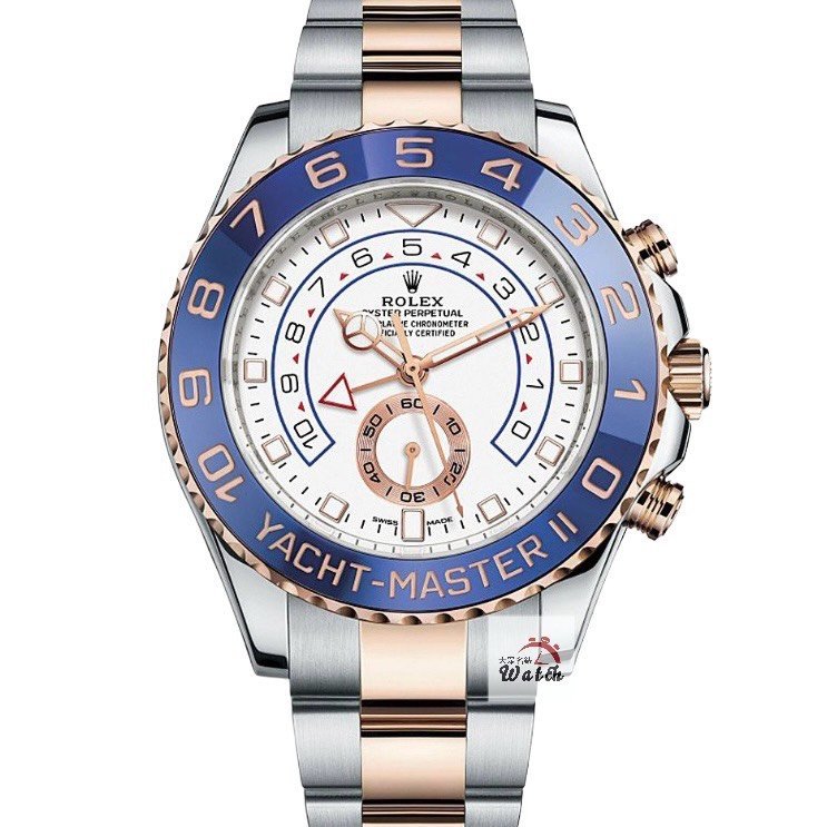 【大眾名錶】ROLEX 勞力士 116681 Yacht-Master II 18K玫瑰半金 玫瑰金大遊艇 2021/09 大眾名錶B1225-0